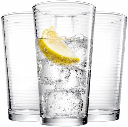 Glaver's Drinking Glasses Set of 10 Highball Glass Cups, Premium