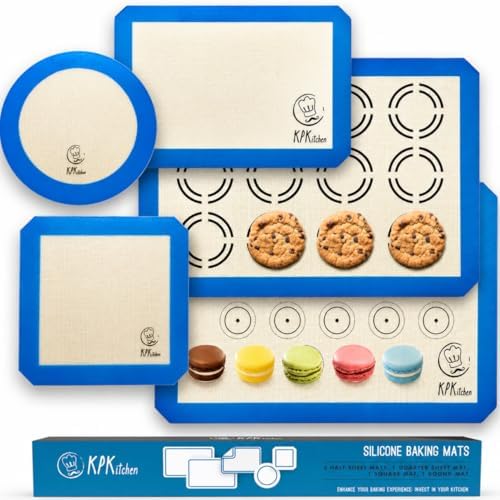Silicone Baking Mat Set of 5, Blue