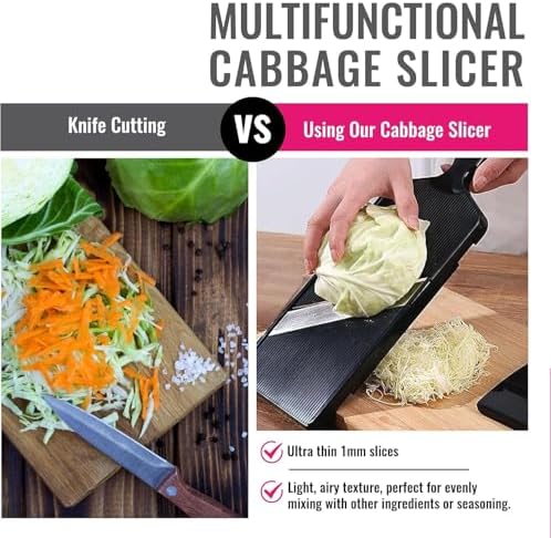 Cabbage Slicer Shredder with Stainless Steel Blade, Professional