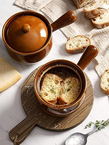 LE TAUCI French Onion Soup Bowls, 22 Ounce Ceramic Soup Bowls with