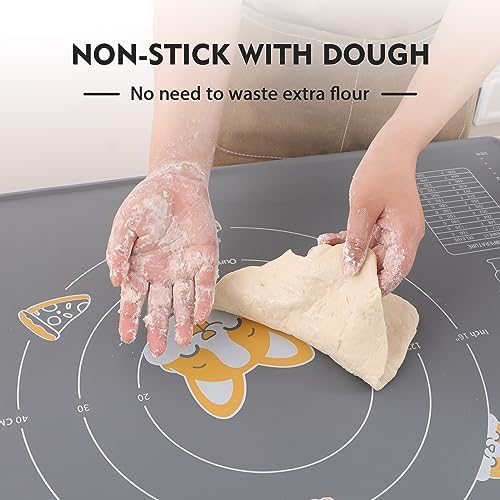 Silicone Baking Mat and Pastry Scraper, Ourokhome Dough Kneading Mat