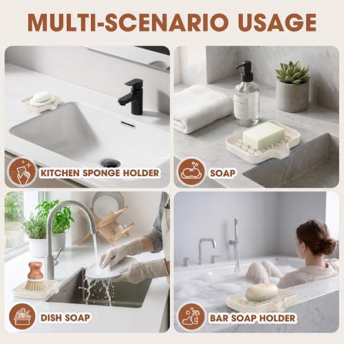 CAKETIME 2 Pack Silicone Soap Dishes