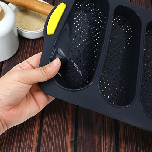 French Bread Hoagie Sub Roll Baking Pans 4-slot Mold, Non Stick