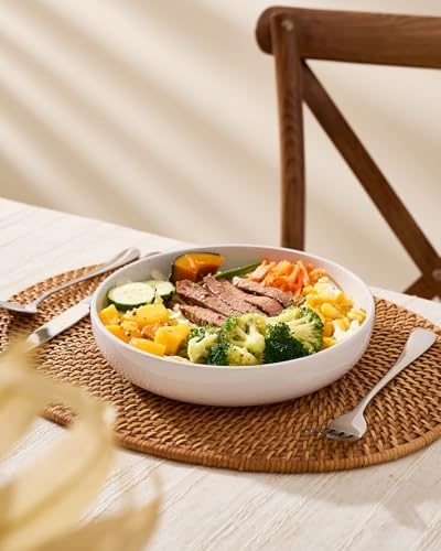 famiware Milkyway 33 oz Pasta Bowls Set of 4, White