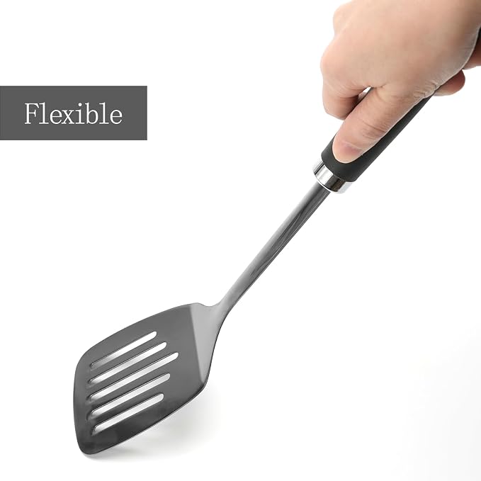 Metal Spatula, Stainless Steel Slotted Turner - Image 8