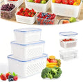 3PC 4 in 1 Food Storage Containers for Fridge with Lid,Produce Keeper