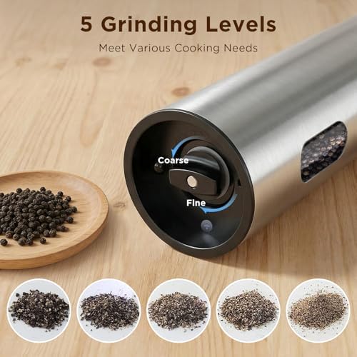 Newise Electric Salt and Pepper Grinder Set, Rechargeable