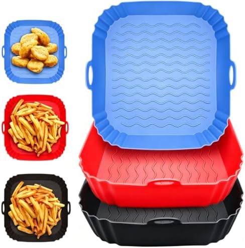 2 Pack Air Fryer Liners,8 Inch Silicone Airfryer Liners,Air Fryer