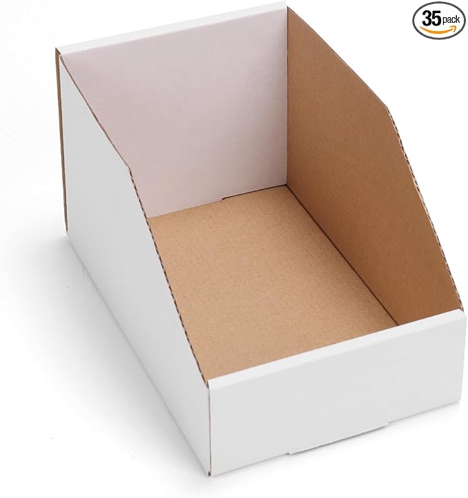 EXYGLO Cardboard Storage Bins 35 Pack, 9.4x4x4.5 Inch Cardboard Boxes, by EXYGLO