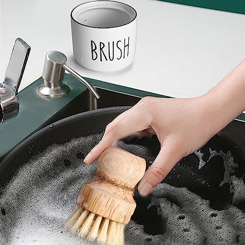 ONTUBE Ceramic Dish Brush Holder, White