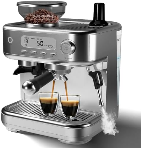 15 Bar Stainless Steel Espresso Machine with Grinder