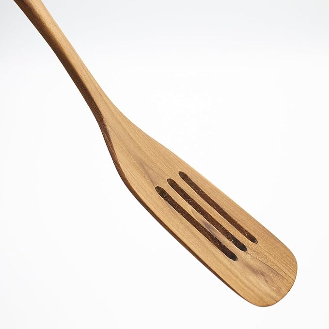 Faay Teak Wooden Slotted Spatula Turner | Durable, High Moist Resistance Teak - Image 2