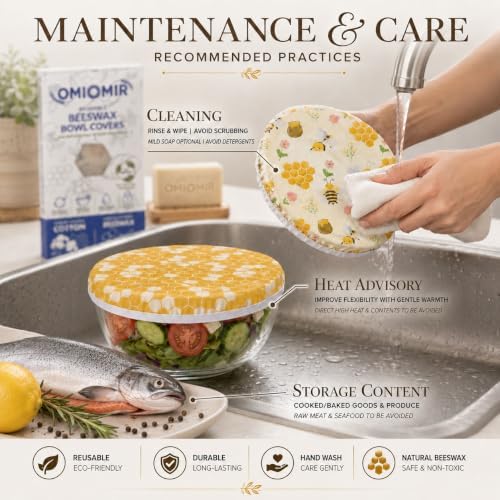 2Pcs 10inch Reusable Beeswax Bowl Covers