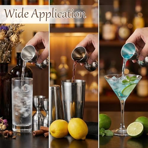 2 Pack 304 Stainless Steel Cocktail Jigger, 1oz 2oz Stainless Steel