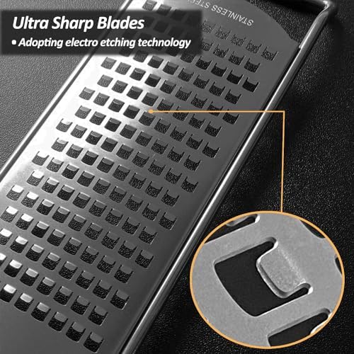 VOVOLY Zester Grater Set, 4 Pack-Fine/Coarse/Extra Coarse/Slider