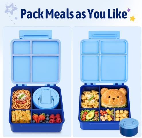 MAXSO Bento Lunch Box Set for Kids with 8 oz Soup Thermo, Leakproof