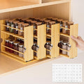 Jolitac Bamboo Pull Out Spice Rack for Cabinet, Slide Out Drawers