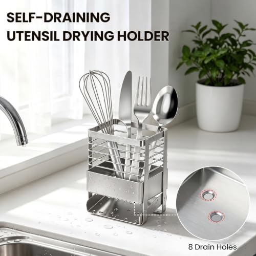 Utensil Drying Holder, Stainless Steel Silverware Drying Rack