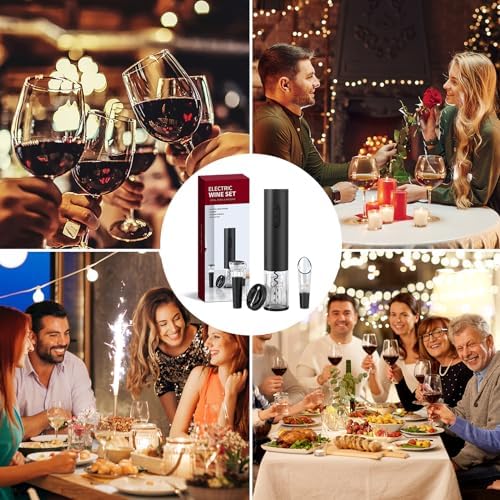 Electric Wine Opener Set, Battery Operated Wine Bottle Opener with
