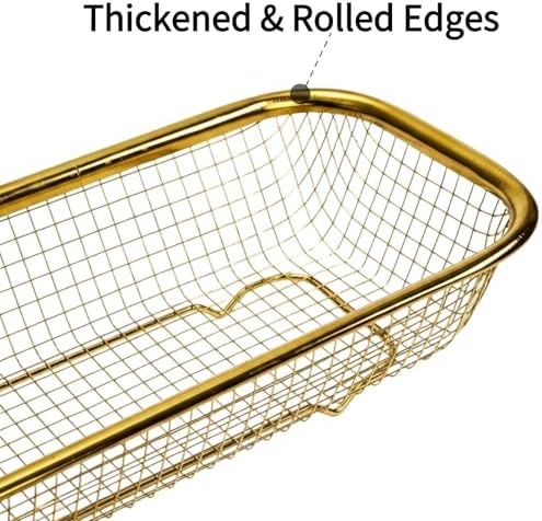 6 Pack Gold Stainless Steel Silverware Tray, 12 × 5 × 2IN
