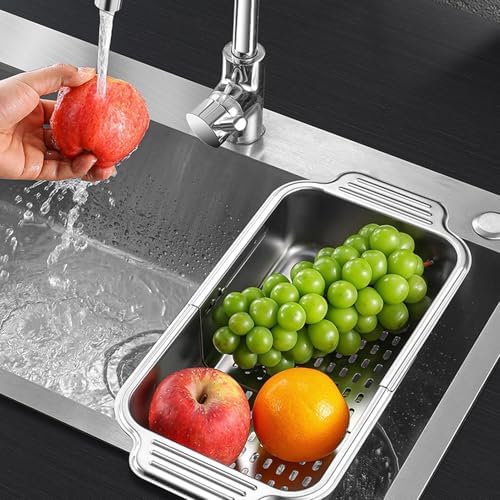 Over The Sink Colander Expandable Washing Colander Basket