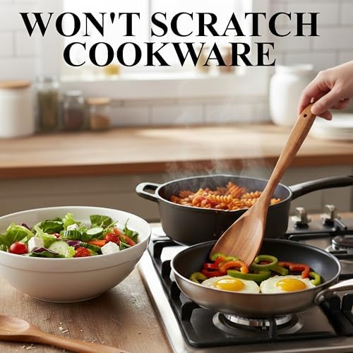 10-Piece Natural Teak Wood Utensil Set