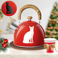 ARC 2-Quart Red Whistling Tea Kettle with Magic Color Changing Design