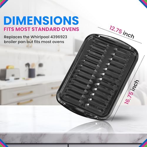 Broiler Pan for Oven Nonstick Porcelain Coated - 16.75” x 12.75”