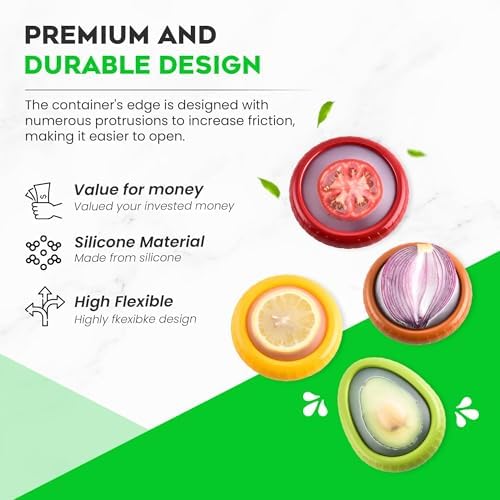4-Piece Silicone Avocado Savers for Fridge