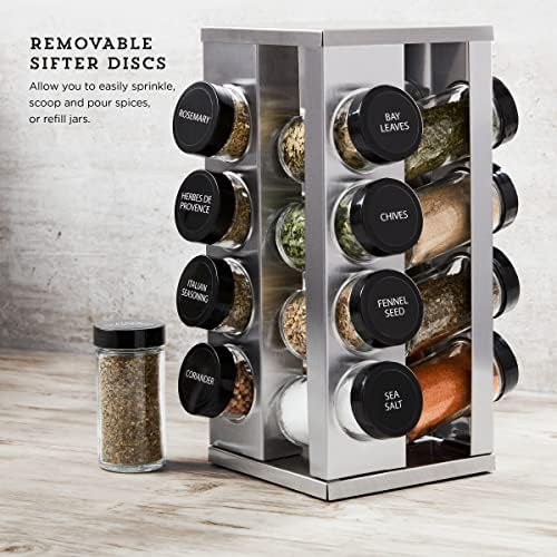 Kamenstein 16 Jar Heritage Revolving Countertop Spice Rack Organizer