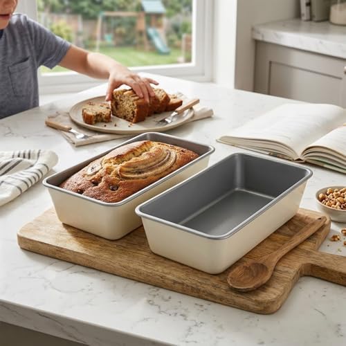 2 Pack 9x5 Inch Loaf Pan, Heavy Duty Nonstick Bread Pans for Baking