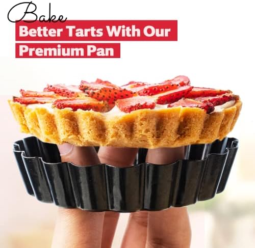 Tart Pan 4 In 8 Pack, 9 In 1 Pack Removable bottom- Carbon Steel