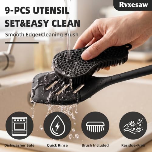 Kitchen Utensils Set,9 PCS Silicone Cooking Utensils Set Spatula
