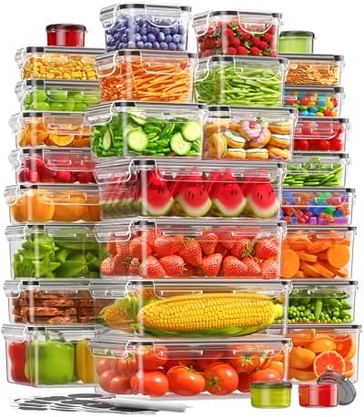 KEMETHY 60 PCS Food Storage Containers with Lids