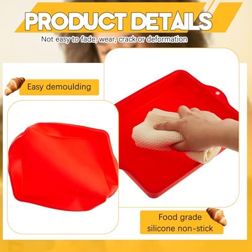 Geetery Set of 4 Silicone Square Cake Pan Silicone Brownie Pan