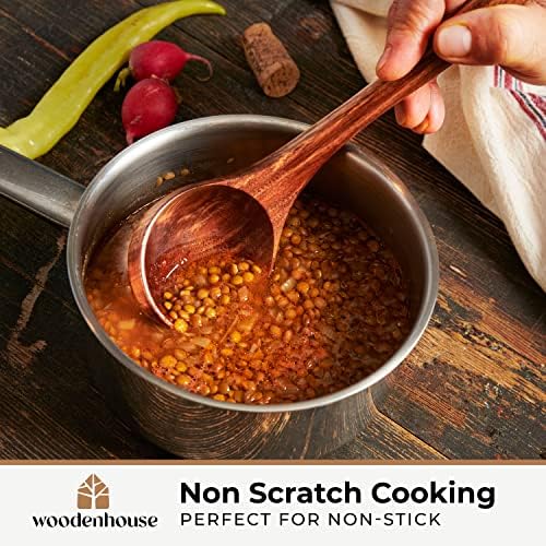 Acacia Wood Spatula and Teak Ladle Set