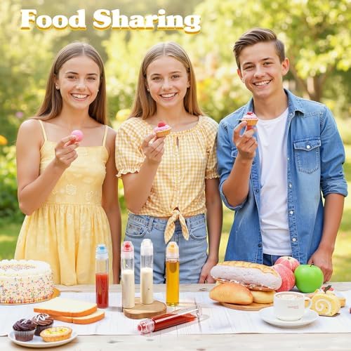 5 Pack Honey Plastic Bottles Mini Squeeze Containers Jars for Sauces