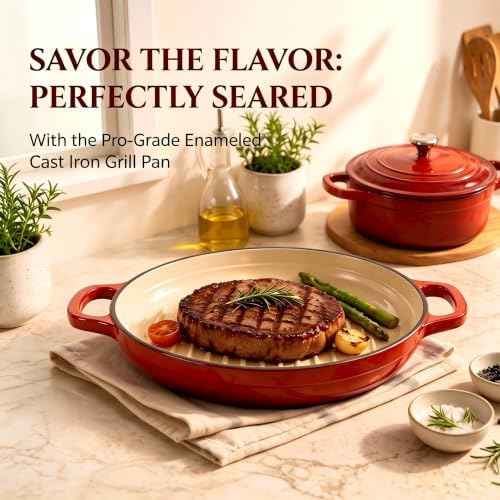 Enameled Cast Iron Dutch Oven Set - 4-Piece 1.3/2.6/4.8Qt Pot with Lids
