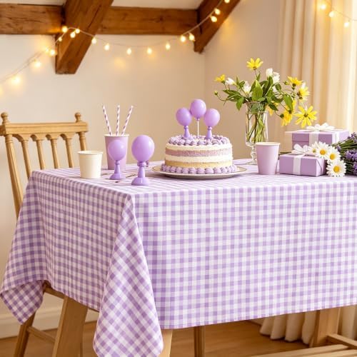 ShinyBeauty Gingham Tablecloth, Buffalo Plaid Cotton Checkered Table