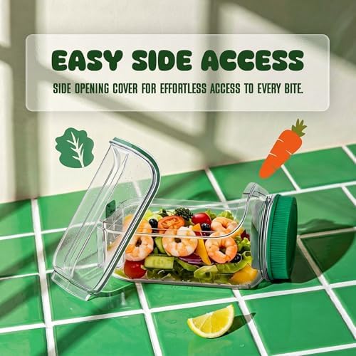 Salad Pod Portable Salad Jar with Leakproof Dressing Container, Meal