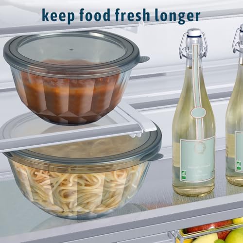 Glass Mixing Bowls with Airtight Lids, 5 PCS Thick Glass Nesting Bowls