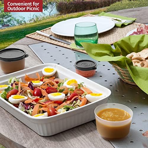 Condiment Cups Containers with Lids- 8 pk. 1.3 oz.Salad Dressing