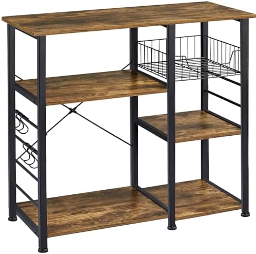 Yaheetech 4-Tier Bakers Rack, Rustic Brown