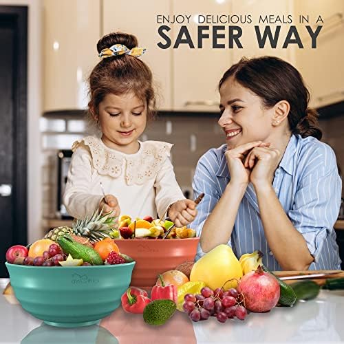 60-OZ Big Bowl Set - Unbreakable Microwave Safe Bowls with 6 Large