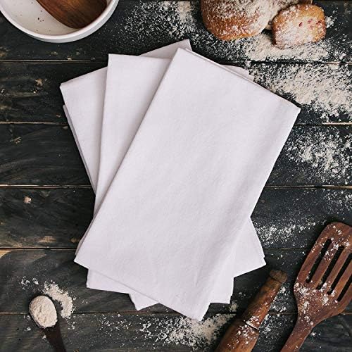 DG Collections 100% Cotton Flour Sack Towels – 12 Pack, 27x27 Inches