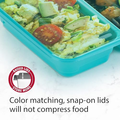 GoodCook Meal Prep Rectangle Two Compartment 20-Piece, Teal, Made