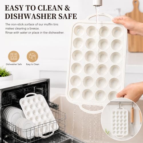 Silicone Mini Muffin Pan for Baking,Mini Muffin Pan With Metal