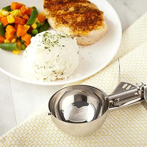 4 Oz Portion Scoop Ice Cream Disher with Trigger Release, Stainless