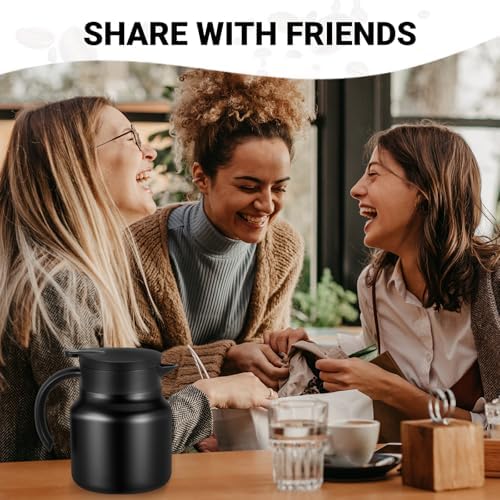 Small Insulated Coffee Carafe, 27 oz, Keeps Hot for 12H, Black