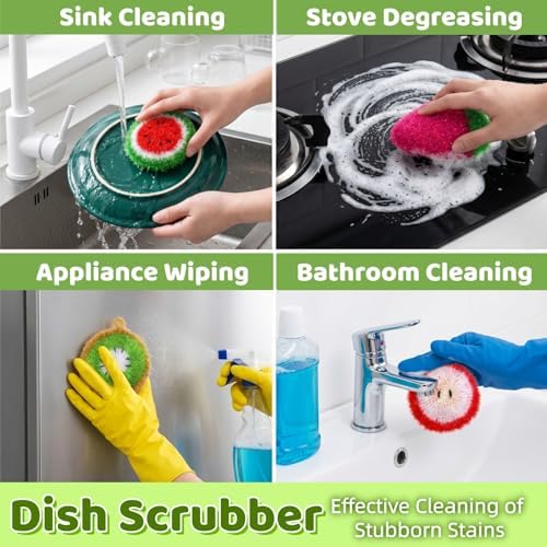 16 Pieces Fruit Dish Scrubber, Non-Scratch